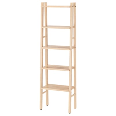 VILTO light birch shelf unit, tall, slim, ladder-shaped design.