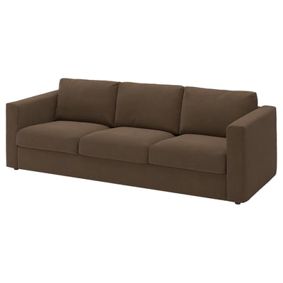 VIMLE 3-seat sofa, Mosshed dark brown