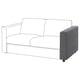 VIMLE grey sofa, modern design, two-seater, grey fabric cover, sleek lines.