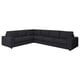 A dark grey l-shaped VIMLE sectional sofa with boxy cushions.