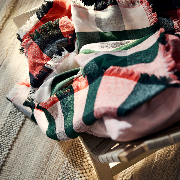 VINTERFINT Throw, check pattern multicolour, 130x170 cm
