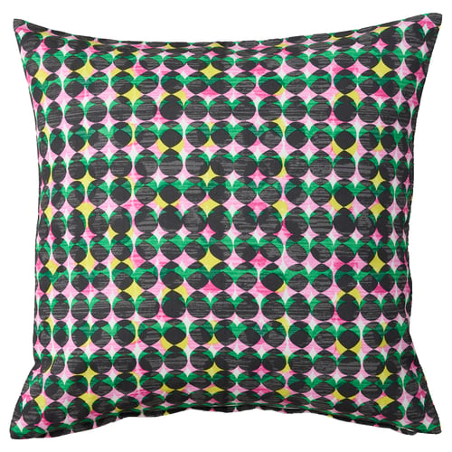 ÄLVSJÖSKOGEN Housse de coussin, rose/vert, 50x50 cm