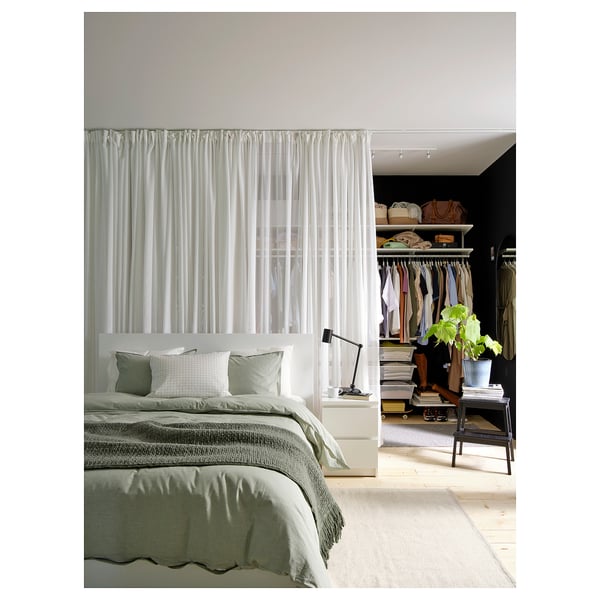 ÄNGSFRYLE Rideau voilage, 1pc, blanc/ruflette, 300x300 cm