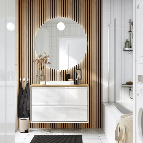 ÄNGSJÖN / BACKSJÖN Meuble lavabo avec tiroirs/vasque