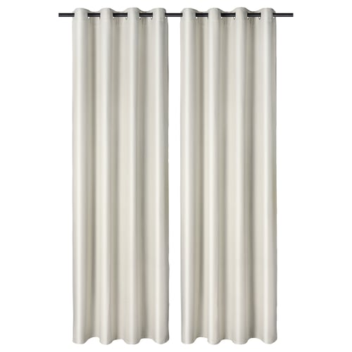 ANNAKAJSA Rideaux assombrissants, 2 pièces, blanc/avec oeillets, 145x300 cm