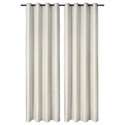 ANNAKAJSA Rideaux assombrissants, 2 pièces, blanc/avec oeillets, 145x280 cm