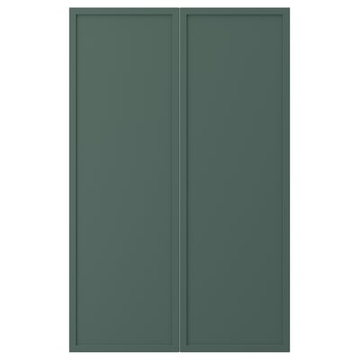 ASPUDDEN Porte élément bas d'angle, 2pcs, gris-vert foncé, 25x80 cm