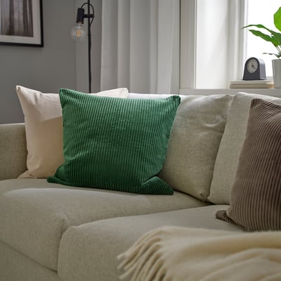 ÅSVEIG Housse de coussin, vert foncé, 50x50 cm