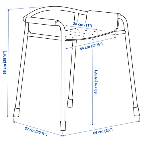 BÄSINGEN Tabouret de douche, anthracite