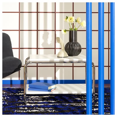 BAGGBODA Table d'appoint, blanc, 71x50 cm