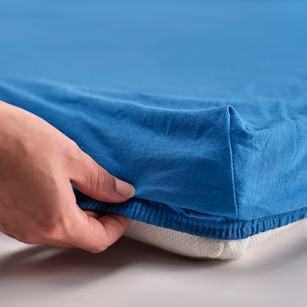 BARNDRÖM Drap housse pour lit extensible, bleu, 80x130 cm