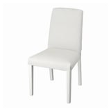 Chaise blanche BERGMUND : un design épuré avec un revêtement blanc et des pieds en bois.