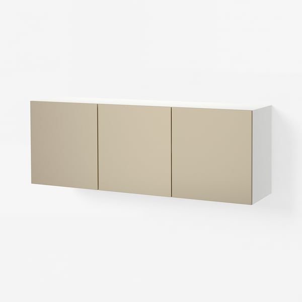BESTÅ Combinaison rangement murale, blanc/Riksviken effet bronze clair, 180x42x64 cm