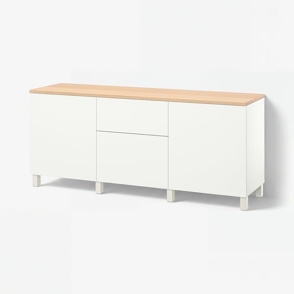 BESTÅ Combinaison rangement tiroirs, blanc/Lappviken/Stubbarp blanc, 180x42x76 cm