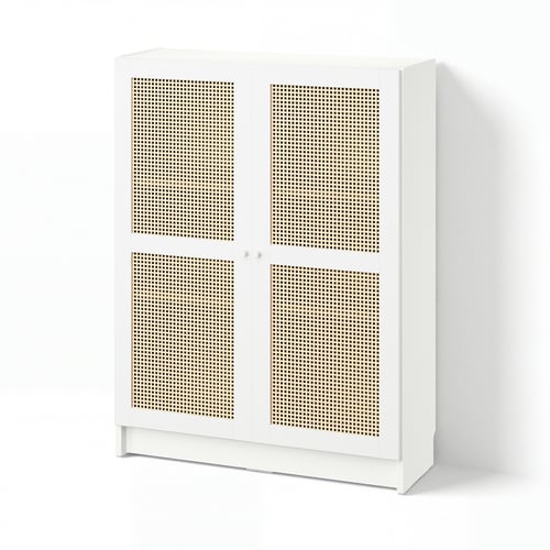 BILLY / HÖGADAL Bibliothèque avec portes, blanc, 80x30x106 cm
