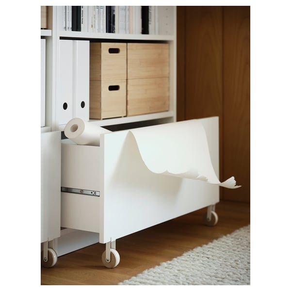 BILLY Tiroir, blanc/roulettes blanches, 80x28x43 cm