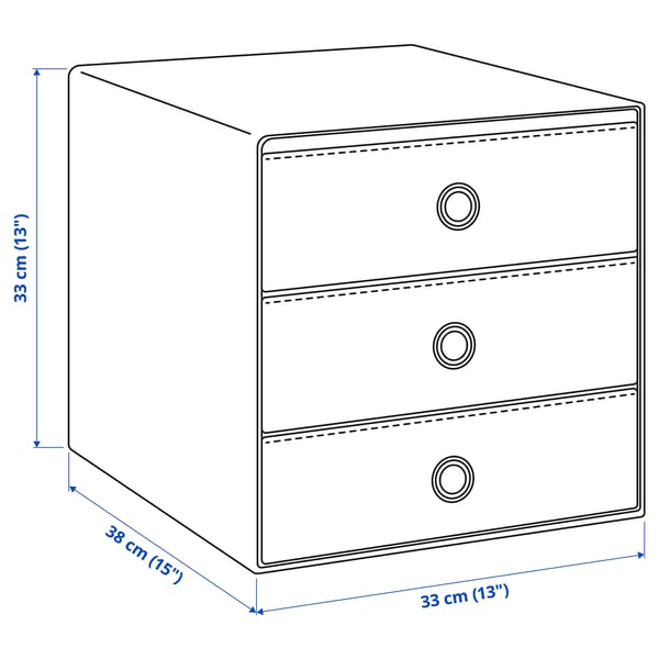 Illustration avec les mesures du produit : BLÄDDRA.