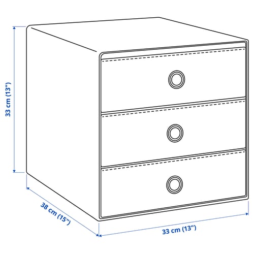 Illustration avec les mesures du produit : BLÄDDRA.