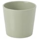 Jardinière rayée verte, cylindrique, revêtement en poudre de faïence.