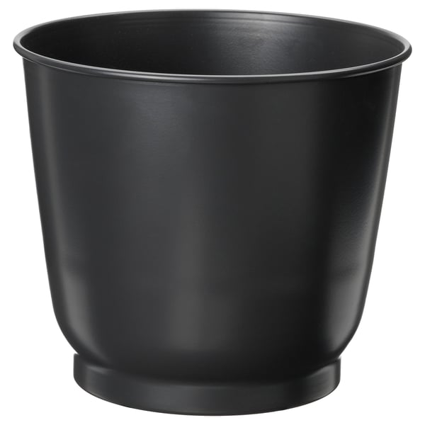BROKTRAST Cache-pot, intérieur/extérieur/gris foncé, 19 cm