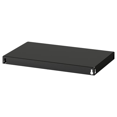 Étagère rectangulaire en métal noir ; Conception robuste et robuste.