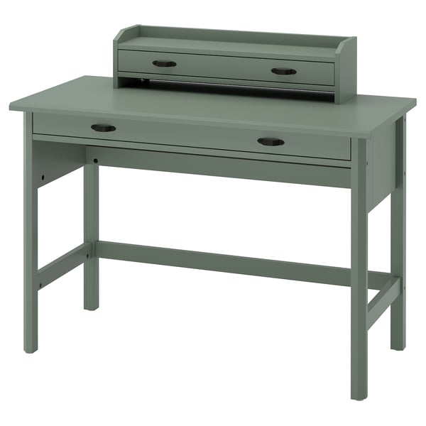 BRYTNING Bureau avec élément complémentaire, vert, 110x53 cm