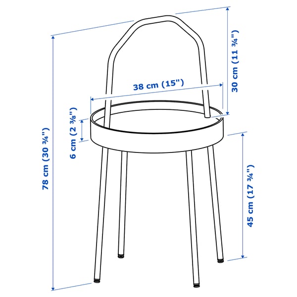Illustration avec les mesures du produit : BURVIK.