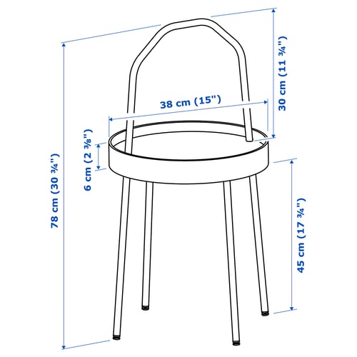 Illustration avec les mesures du produit : BURVIK.