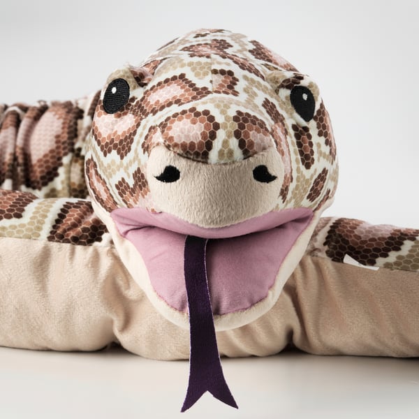 Jouet en python doux et moelleux ; motifs réalistes ; sans danger pour les câlins ; Excellente fabrication.