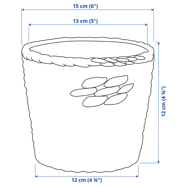 Illustration avec les mesures du produit : DRUVFLÄDER.