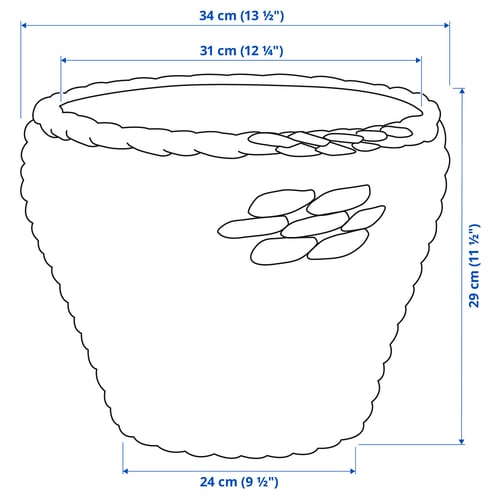 Illustration avec les mesures du produit : DRUVFLÄDER.