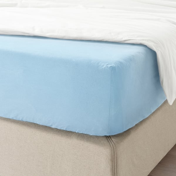 DVALA Drap housse, bleu clair, 90x200 cm