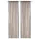 Rideaux DYTÅG, beige. Lin, semi-transparent, passe-tringle, rayures verticales.