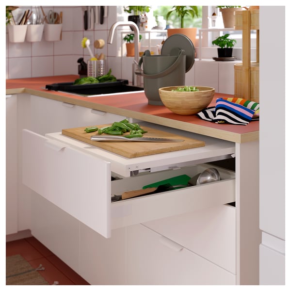 EKBACKEN Plan de travail sur mesure, effet terracotta/stratifié, 30-45x2.8 cm