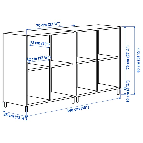 Illustration avec les mesures du produit : EKET.