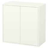 Armoire de rangement EKET, blanche. Design simple, rectangulaire et polyvalent. Deux portes, style minimaliste.