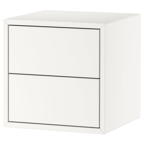 Meuble de rangement EKET blanc, carré, minimaliste.