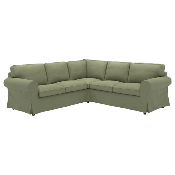 EKTORP Housse canapé d'angle, 4 places, Naggen gris vert
