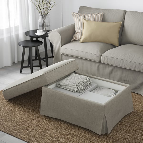 EKTORP Repose-pieds av rangement, Kilanda beige clair