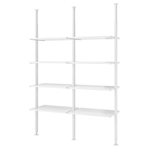 Étagère ELVARLI blanche avec 5 étagères réglables, design minimaliste.