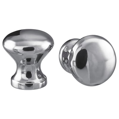 Boutons ENERYDA, chrome, aluminium. Design rond, épuré et moderne.