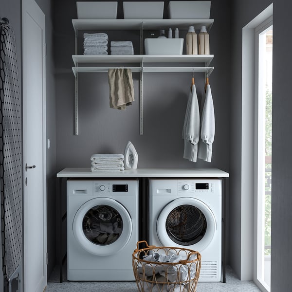 ENHET Combinaison de rangement, anthracite/blanc stratifié, 139x63.5x87.5 cm