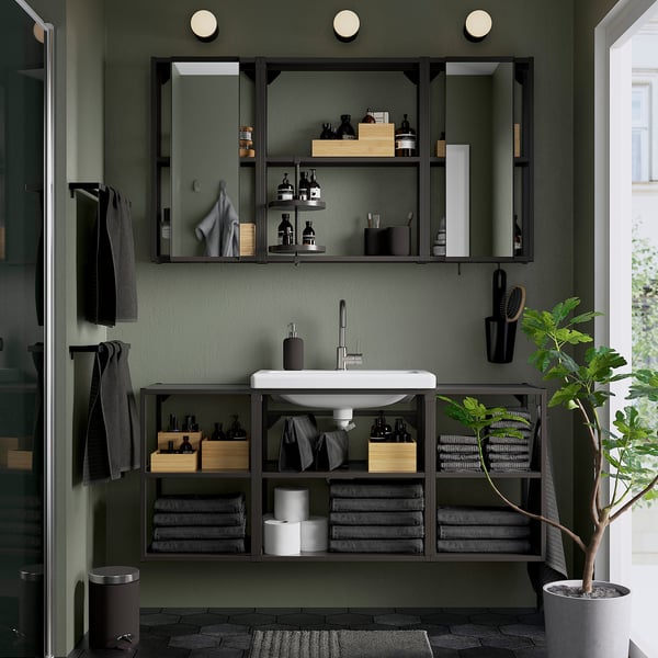 ENHET Salle de bain, anthracite, 140x43x65 cm