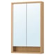 Armoire de toilette en bois FAXÄLVEN avec éclairage intégré, miroir mural avec support de sécurité, avec étagère.