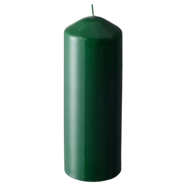 FENOMEN Bougie bloc non parfumée, vert, 19 cm