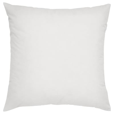 Un oreiller FJÄDRAR blanc avec une housse en coton doux et un rembourrage en plumes pour un soutien confortable.