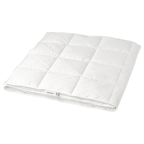Couette blanche Fjällräve, cousue en boîte, légère et chaude, garnie de duvet, rectangulaire, tissu doux.