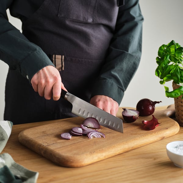 FJÄLLRÖDING Couteau santoku, acier damas/noir, 16 cm