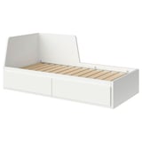 Canapé-lit convertible blanc FLEKKE avec tiroirs de rangement, design moderne et élégant.
