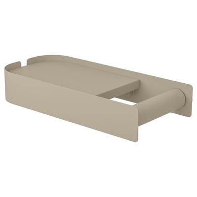 Porte-papier toilette Florsjon beige, devant plat, beige, métal plastifié, rectangulaire.